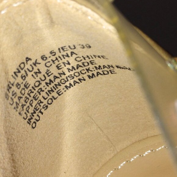 WOMEN'S CLEAR & NUDE FLATS WITH IRIDESCENT CRYSTALS & SQUARED TOE - SIZE 8.5 - Picture 5 of 6